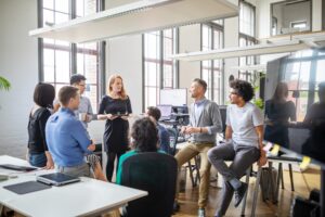 Group of professionals discussing ideas