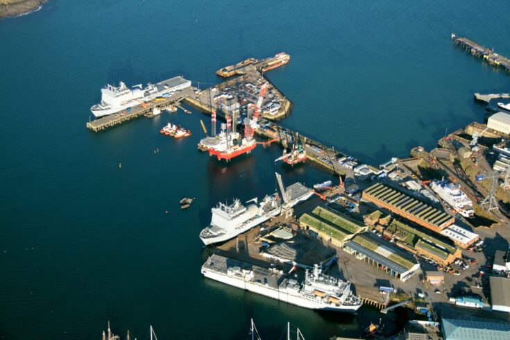 The Falmouth docks.