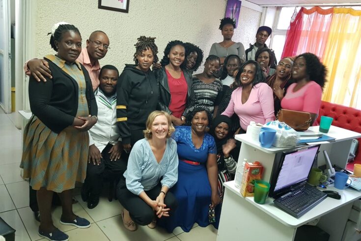 The Maisha Fiti study team gathered together in a group