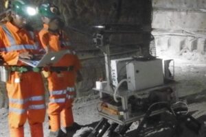 Testing a prototype Mars rover with methane and water activity detectors at Boulby Underground Laboratory, for future Mars exploration. 