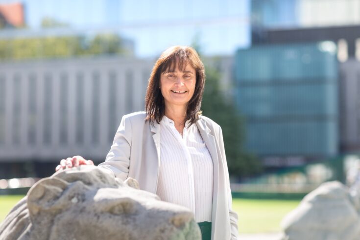 Professor Michele Dougherty standing outside.