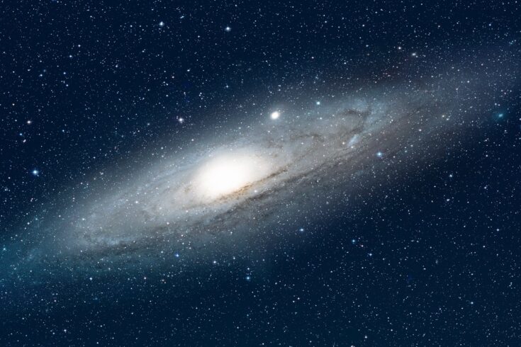 Andromeda spiral galaxy on a starry night