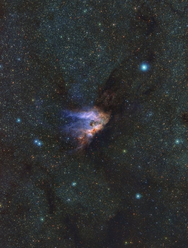 An infrared view of the Messier 17 nebula taken by VISTA